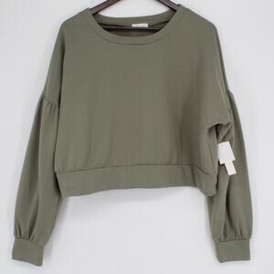 Abound Puff Sleeve Olive Sweatshirt XL